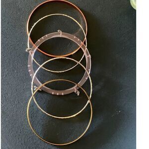 Vintage Assorted Bangles' set of 5, Unmarked